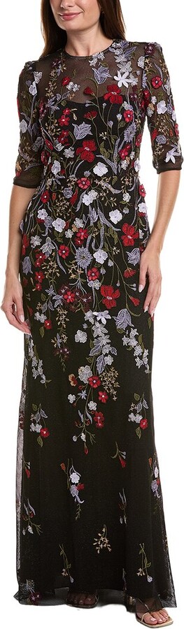 Teri Jon by Rickie Freeman Printed Maxi Dress