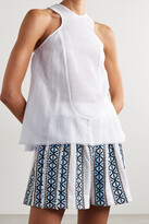Thumbnail for your product : RUE MARISCAL + Net Sustain Mesh-paneled Embroidered Cotton Tank - White