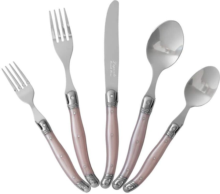 French Home Laguiole 20-Piece Petal Pink Stainless-Steel Flatware Set (Service for 4)