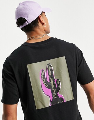adidas 'Area 33' t-shirt in black with cactus back print - ShopStyle