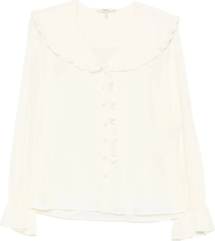 Chloé Ruffled-Collar Blouse