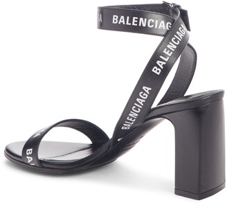 Balenciaga Block Heel Logo Sandal