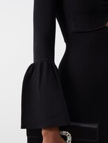 Thumbnail for your product : Self-Portrait Sweetheart-neckline Ribbed-jersey Midi Dress - Black