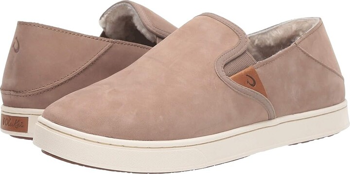 OluKai Pehuea Heu Women's Shoes Taupe Grey/Taupe Grey : 5 B - Medium Leather