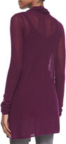 Thumbnail for your product : Donna Karan Cashmere Mesh Drape-Front Cozy Cardigan, Berry