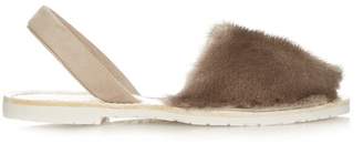 DEL RIO LONDON Slingback mink-fur sandals