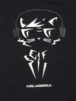 Thumbnail for your product : Karl Lagerfeld Paris Headphones Print Cotton Jersey T-Shirt
