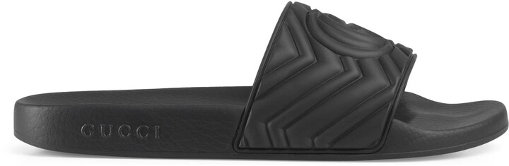 mens gucci matelasse slides
