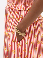 Thumbnail for your product : Loretta Caponi Stefania Floral-print Striped Midi Dress - Red Print
