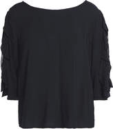 Thumbnail for your product : Velvet by Graham & Spencer Lace-trimmed Ruffled Mousseline Blouse