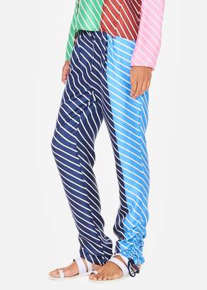 Tibi Delphina Stripe Shirred Pleat Pants