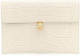 Thumbnail for your product : Alexander McQueen Skull croc-effect leather clutch