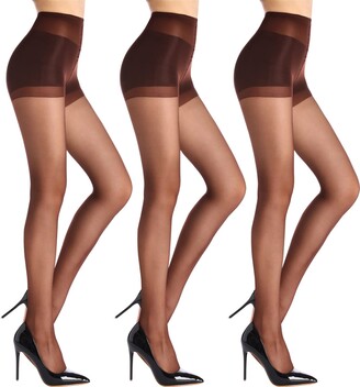WAJIAFAR 3 Pack Women's Sheer High Waist Tights with Support and Reinforced  Toes Pantyhose (Nude - ShopStyle Hosiery