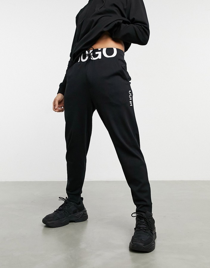 HUGO BOSS Duros211 sweat logo joggers in black - ShopStyle Jumpers & Hoodies