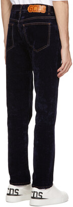 GCDS Navy Velvet Jeans