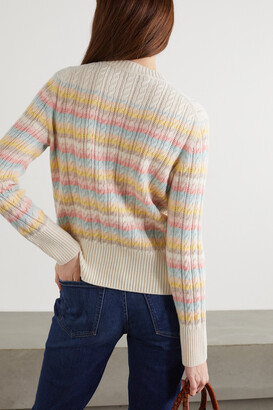 Loro Piana Vence Striped Cable-knit Cashmere Sweater - Ivory