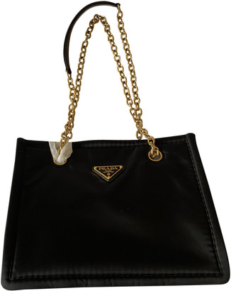 Prada Tessuto Metallo Black Cloth Handbags - ShopStyle Bags