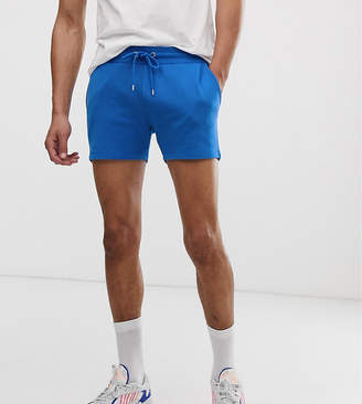 ASOS Design DESIGN Tall jersey skinny shorts in super short length in bright navy-Blue