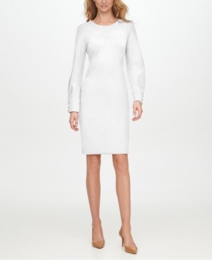 Calvin Klein Split-Sleeve Sheath Dress