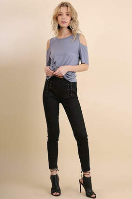 Tracie's Black Lace Up Jegging