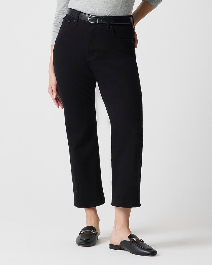 Petite curvy wide-leg cropped jean