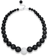 Thumbnail for your product : Sterling Silver Necklace, Round Matte Black Agate Necklace (520 ct. t.w.)