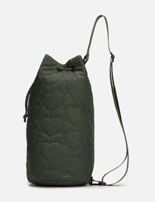 バッグ HUMAN MADE HEART QUILTING SHOULDER BAG Human Made Men's Heart Quilting Tote in Olive Drab Human Made