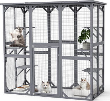 IKIFLY Indoor/Outdoor Playpen Catio Outdoor Cat Enclosure Large