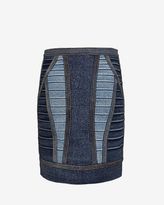 Thumbnail for your product : Herve Leger Stretch Denim Banded Skirt