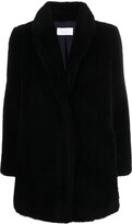 Short Woven Wool Coat 