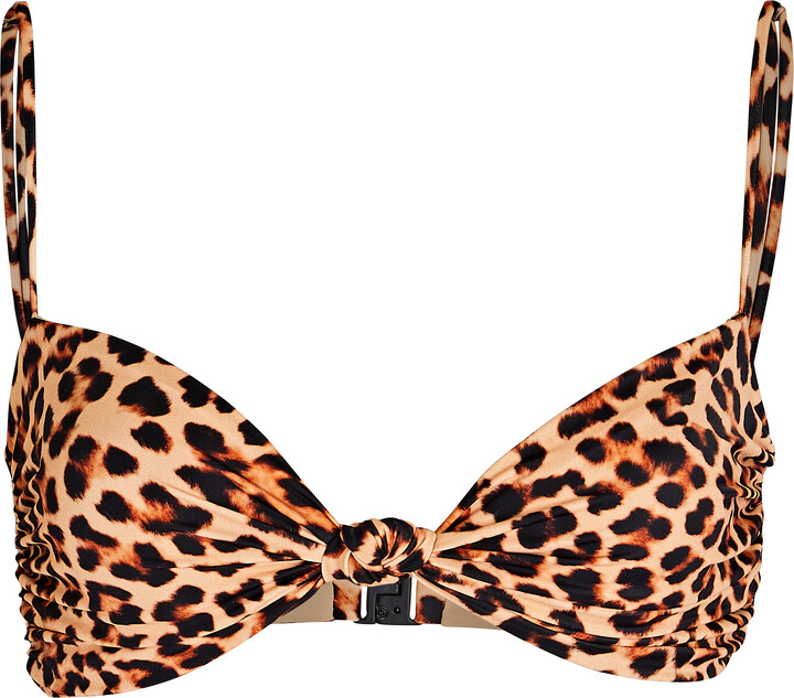 Johanna Ortiz Mirame Leopard-Print Knotted Bikini Top - ShopStyle Swimwear