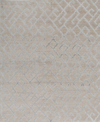Bokara Rug Co., Inc. Hand-Knotted High-Quality Light Gray Area Rug