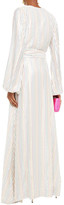 Thumbnail for your product : Melissa Odabash Metallic Striped Gauze Maxi Wrap Dress