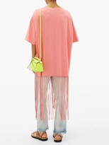 Thumbnail for your product : LOEWE PAULA'S IBIZA Bead-embroidered Logo Fringed T-shirt - Pink