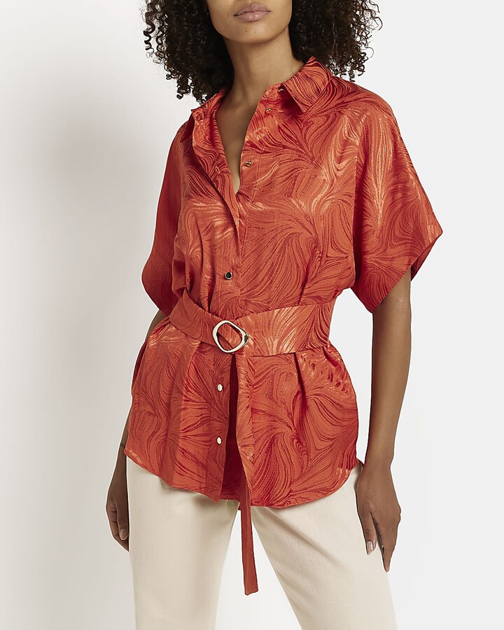 Orange Satin Shirt | Shop the world's largest collection of 
