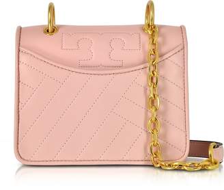 Tory Burch Alexa Dark Pink Quartz Leather Mini Shoulder Bag