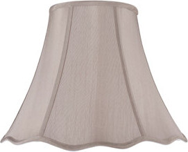 Aspen Creative Corporation 9.5" H Faux Silk Fabric Bell Lamp Shade ( Spider ) in Taupe