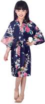 Thumbnail for your product : Honeystore Girls' Satin Silk Kimono Robe Peacock Children Spa Bathrobe Nightgown 10