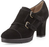 Thumbnail for your product : Anyi Lu Nancy Suede Monk Strap Bootie, Black