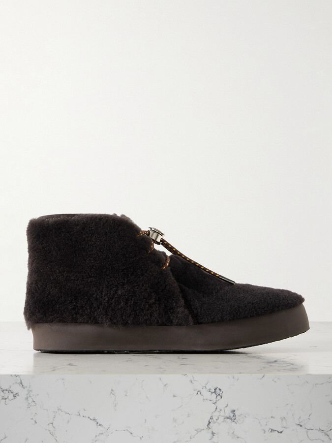Le Monde Beryl Desert Shearling Ankle Boots - Brown