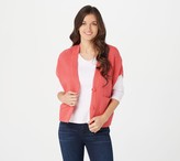 Thumbnail for your product : Isaac Mizrahi Live! Button Front Cropped Cardigan with Textured Stitch