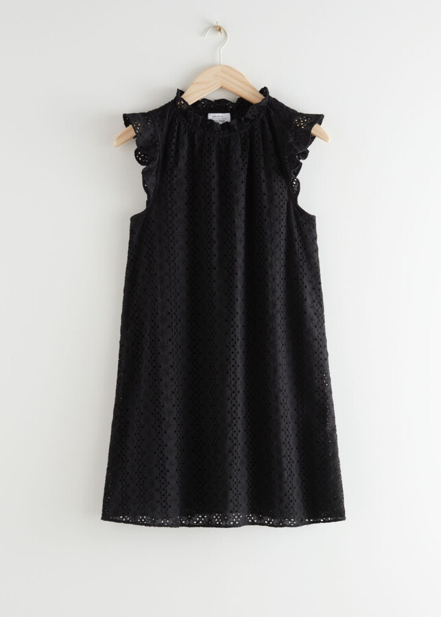 And other stories Frilled Broderie Anglaise Mini Dress - ShopStyle