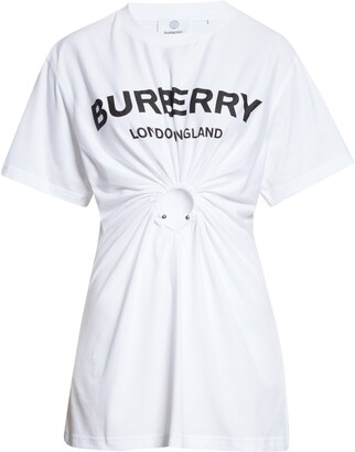 Burberry Virginia Oversize Cutout Logo Tee