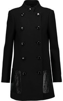 Thumbnail for your product : Michael Kors Collection Leather-Trimmed Wool Coat