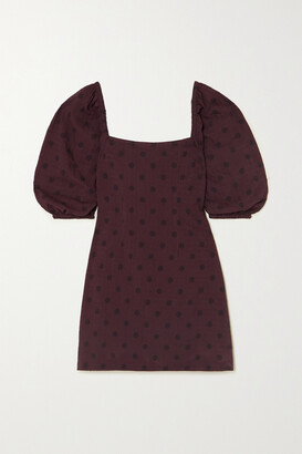 Peony Swimwear + Net Sustain Polka-dot Organic Cotton-blend Mini Dress - Brown