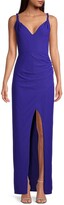 Thumbnail for your product : Aidan by Aidan Mattox Crepe Front-Slit Gown