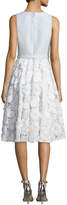 Thumbnail for your product : Badgley Mischka Lace-Skirt Sleeveless Cocktail Dress, Ivory Sky