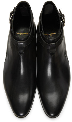 Saint Laurent Black Leather London Boots