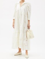 Thumbnail for your product : Biyan Gabrienne Broderie-anglaise Taffeta Dress - Ivory