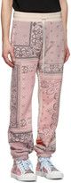 Thumbnail for your product : Amiri Pink Bandana Reconstructed Sweatpants